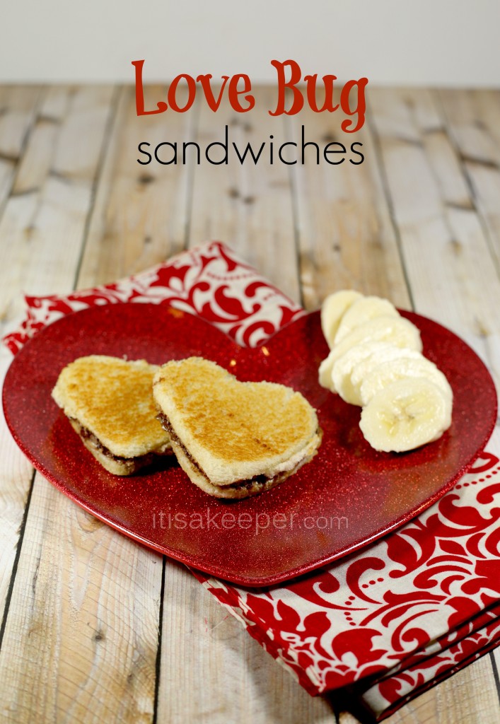 Love Bug Sandwiches-Healthy Snack Ideas Peanut Butter and Nutella Recipes from It's a Keeper
