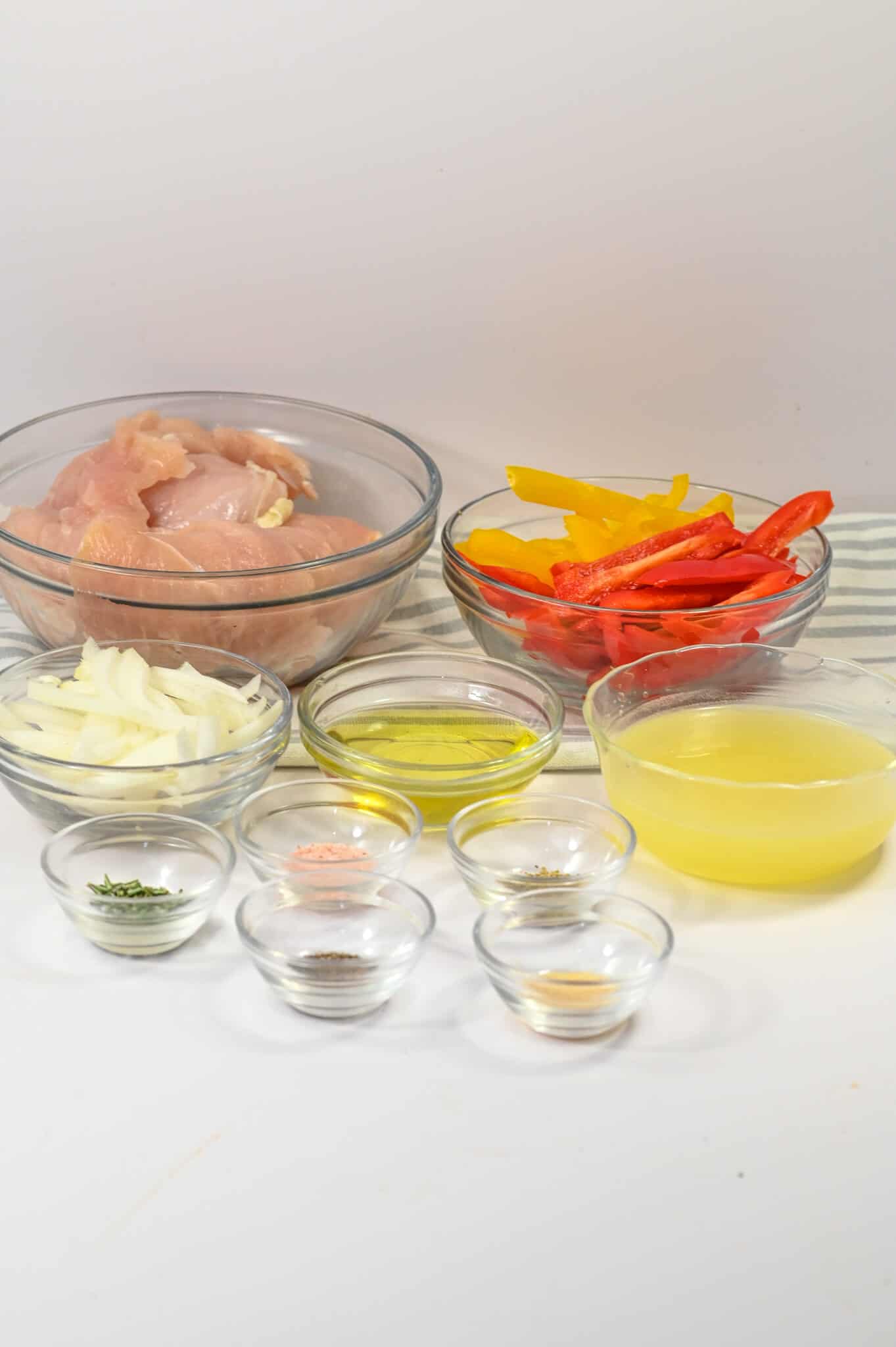 Chicken and ingredients needed to make the dish.