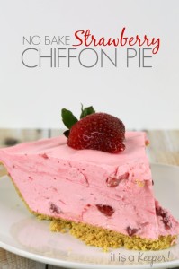 Strawberry Chiffon Pie Dessert No Bake Recipes - It Is a Keeper
