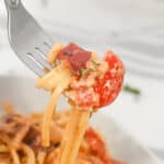 A fork of the finished meal.