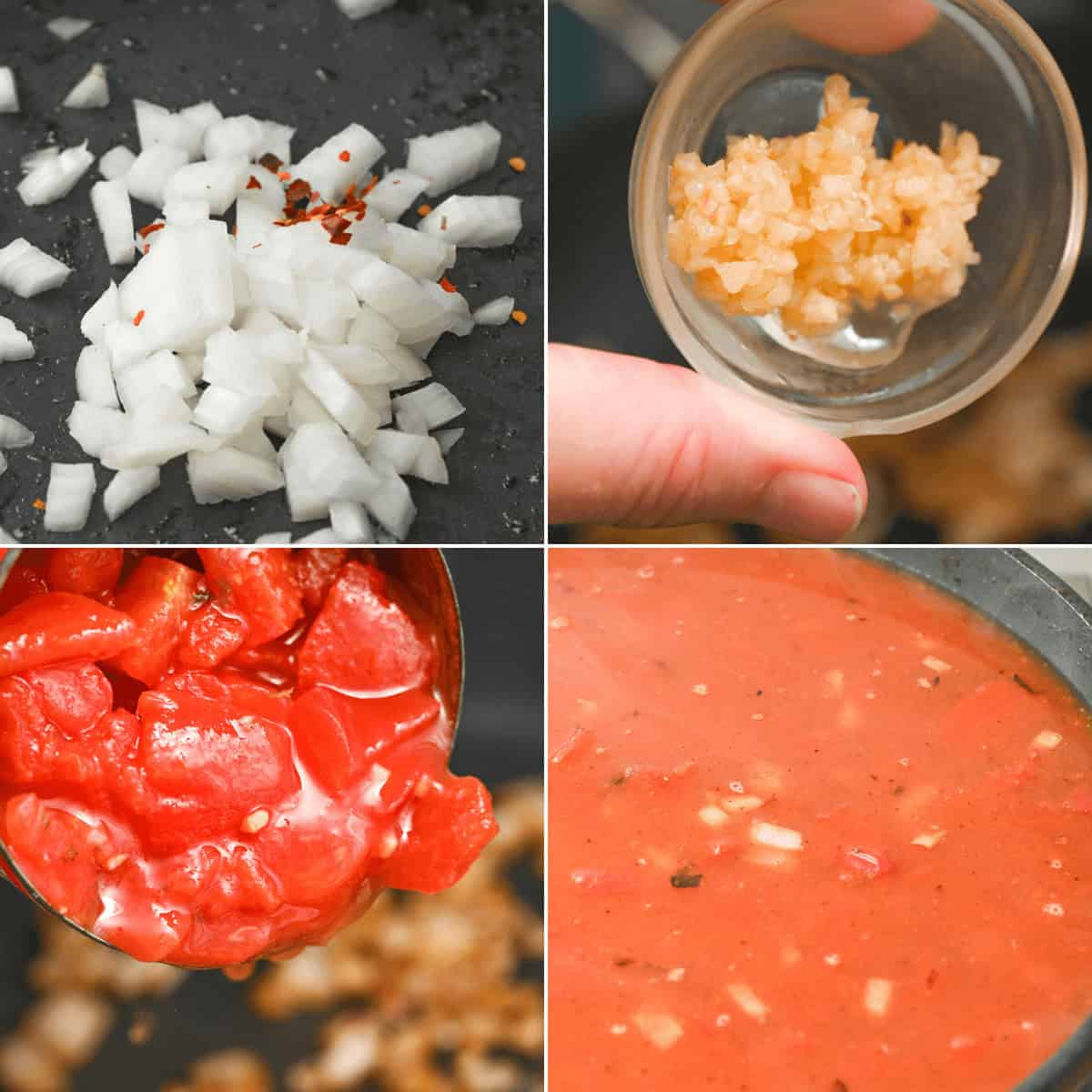 Preparing the creamy sauce for the pasta.