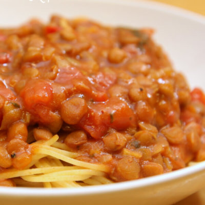 Spaghetti with Lentils - this easy recipe is ready in 20 minutes