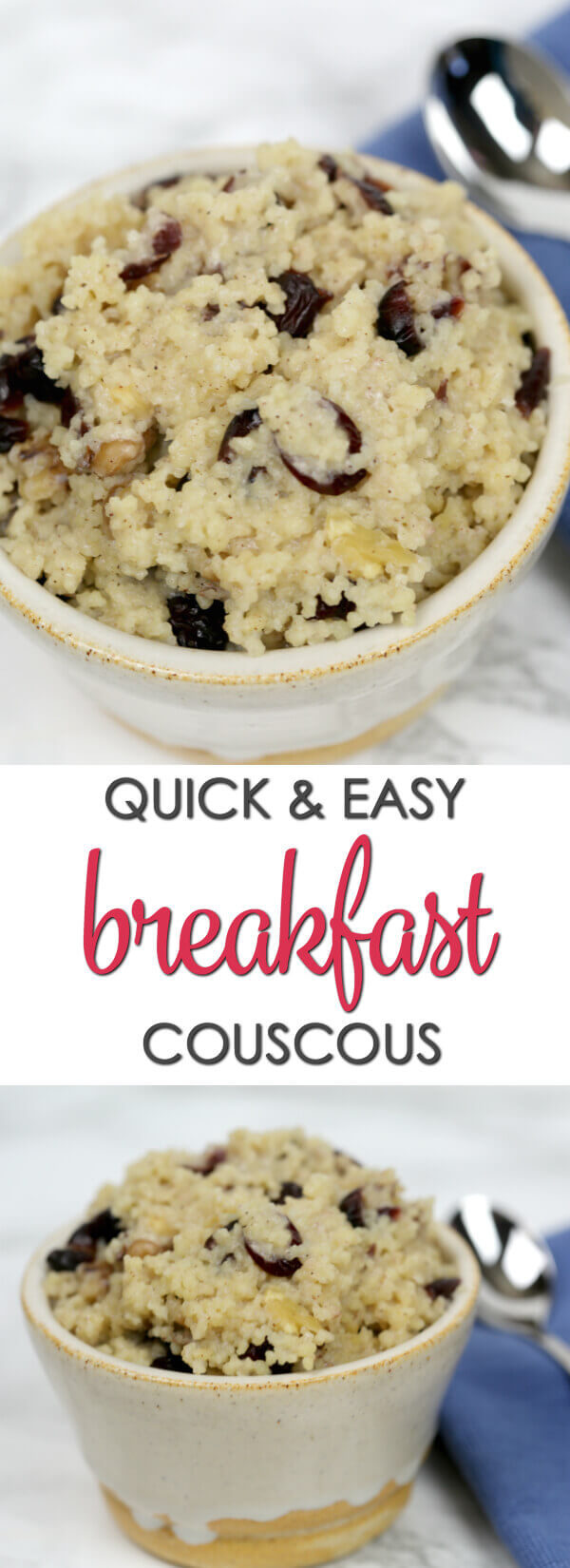 Breakfast Couscous - this quick and easy breakfast recipe is warm, hearty and filling