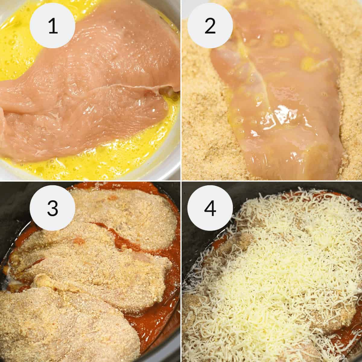 Placing the ingredients in the slow cooker.