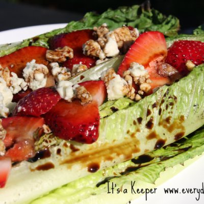 Grilled Salad with Strawberry Balsamic Reduction