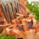 A fork in the meat.