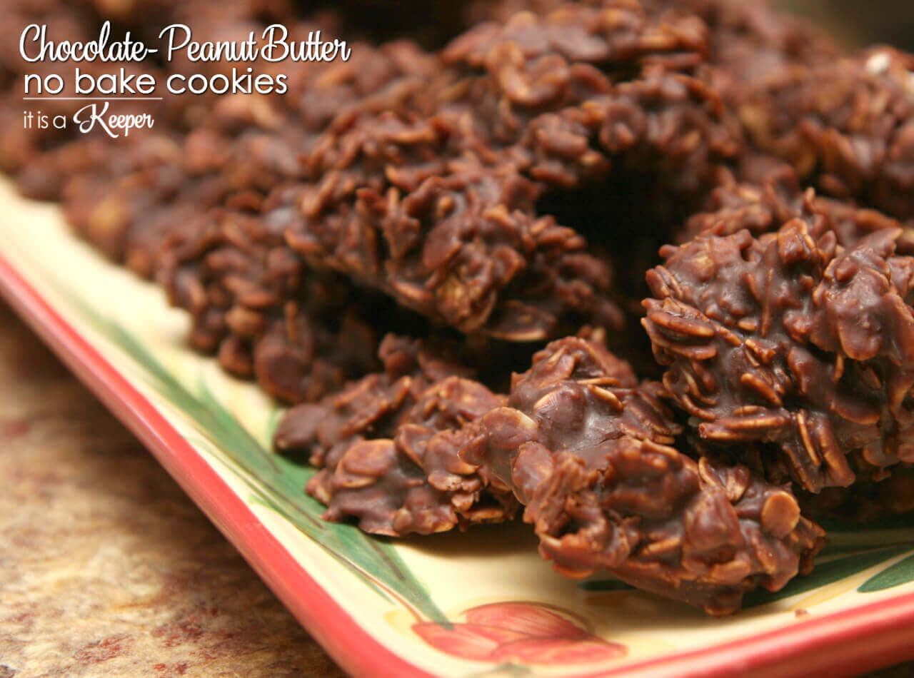 Chocolate Peanut Butter No Bake Cookies - this easy cookie recipe is one of my grandma's best recipes