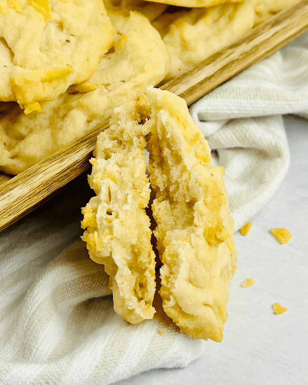A view of an open cookie.