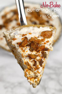 No Bake Butterfinger Pie - this easy dessert recipe takes 5 minutes to make