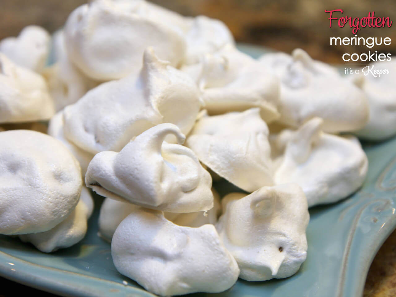  Forgotten Meringue Cookies - this is one of my grandmother's signature easy cookie recipes. They're called Forgotten Cookies because you put them in the oven and forget about them 