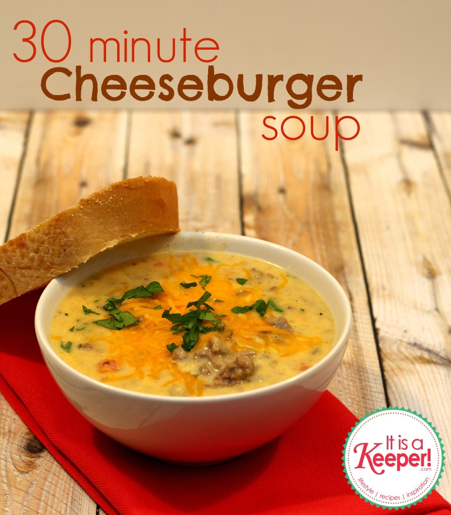 30 Minute Cheeseburger Soup from It's a Keeper