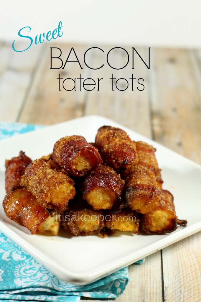 Easy Party Appetizers Sweet Bacon Tater Tots from It's a Keeper