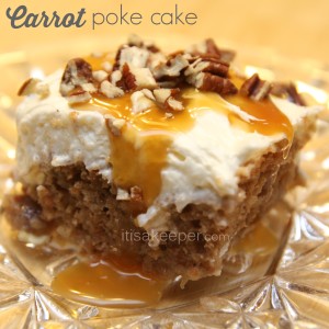 quick easy dessert recipes Carrot Poke Cake from It's a Keeper