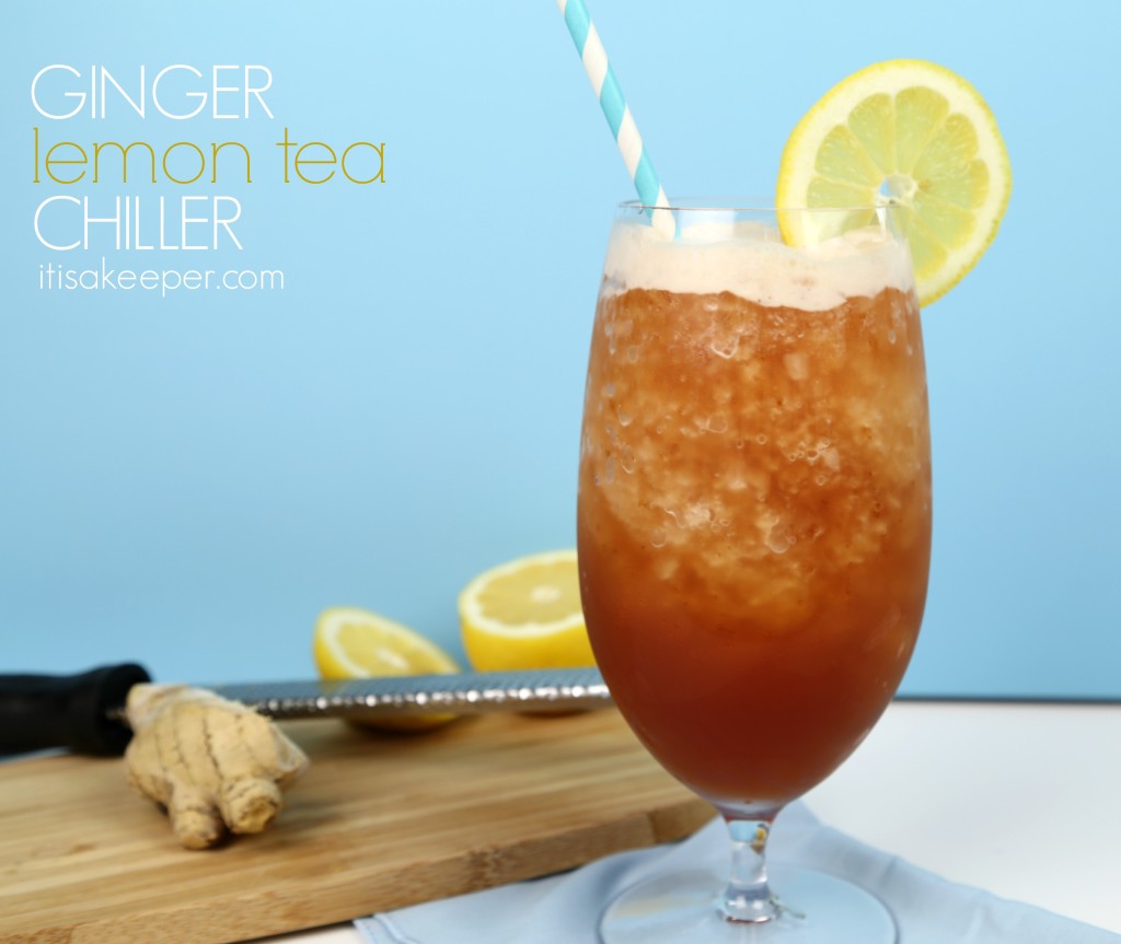 Ginger Lemon Tea Chiller on itisakeeper.com #BrewOverIce #BrewItUp