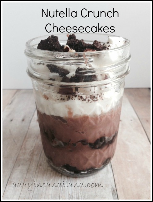 Nutella Crunch Cheesecake cooked in a mason jar