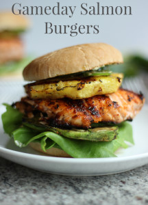 Salmon Burgers with Grilled Pineapple and Avocado