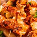 Shrimp Skewers on a platter.