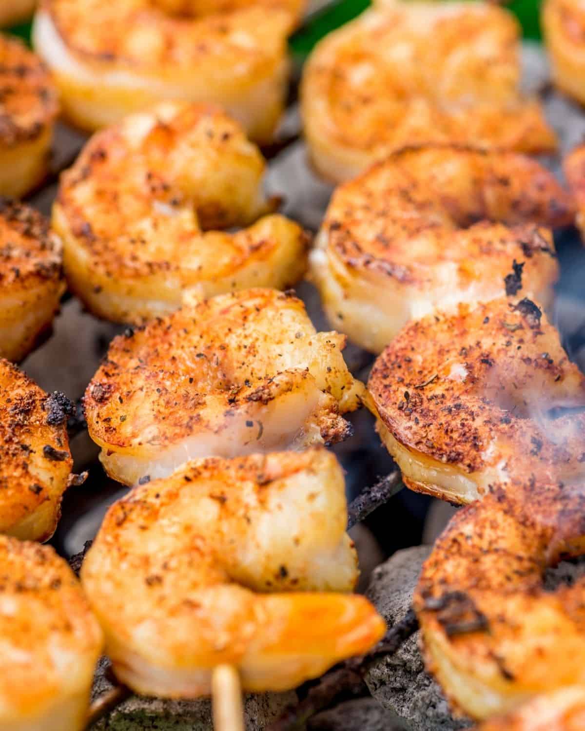 The meat on the grill.