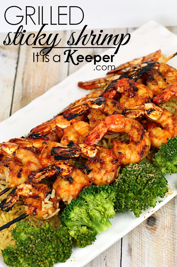 Grilled Sticky Shrimp - It's a Keeper HERO