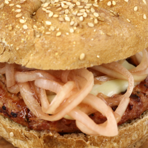 Spicy Turkey Burger with Pickled Onions - It Is a Keeper
