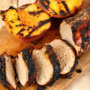 Spicy Pork Loin with Grilled Peaches - it's a keeper