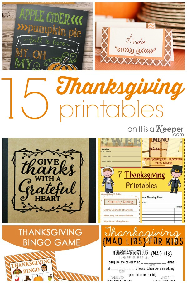 15 Thanksgiving Printables | It Is a Keeper