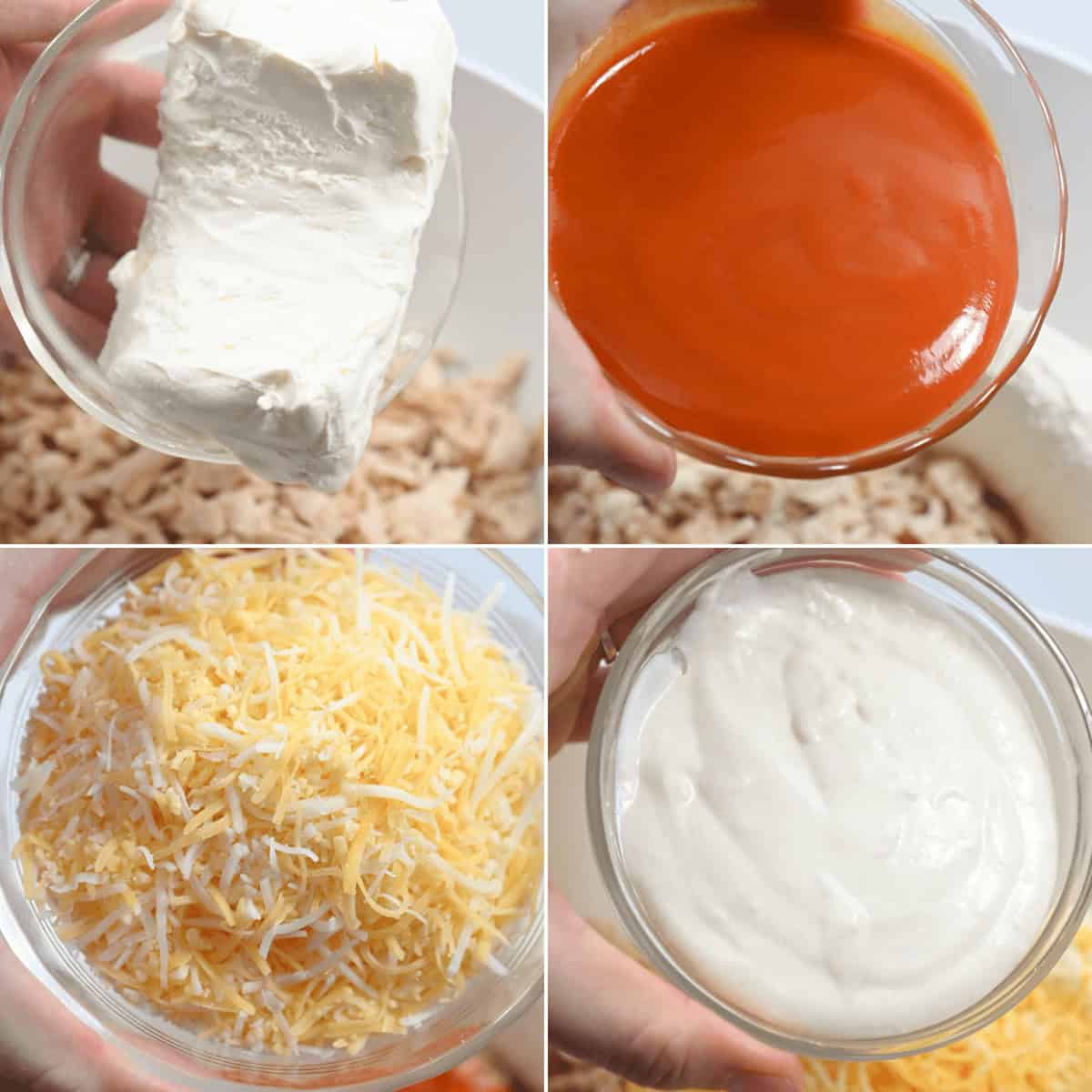 A series of photos showing how to make empamadas with chicken.