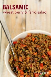 Easy Healthy Low Fat Recipe Balsamic Wheat Berry Farro Salad - It Is a Keeper