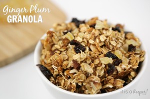Recipe healthy Snack Ginger Plum Granola - It Is a Keeper