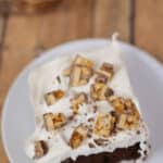 A top shot of the decadent dessert.