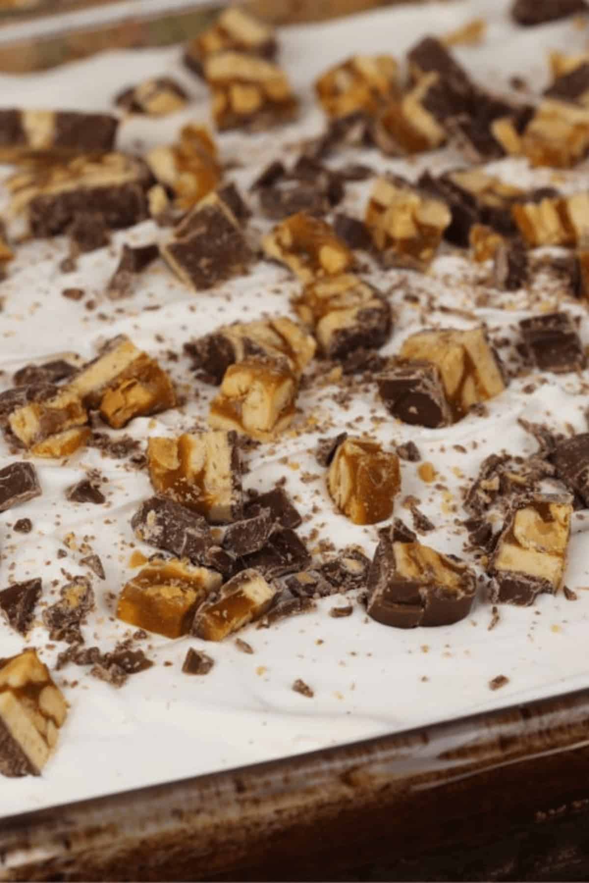 A closeup on the finished dessert.