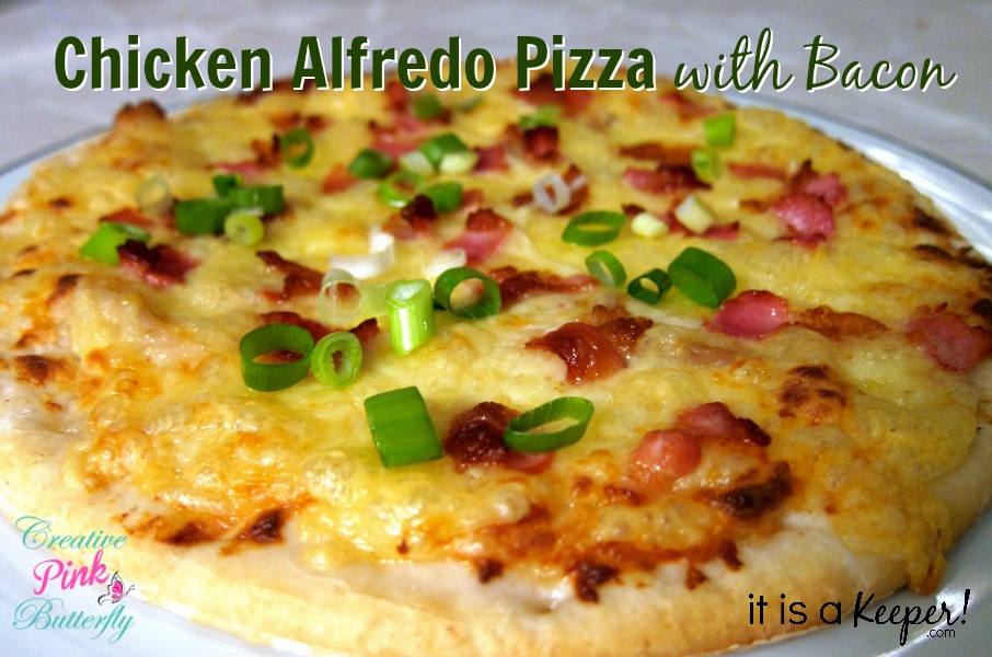 Pizza Recipes: Easy Chicken Alfredo Pizza with Bacon