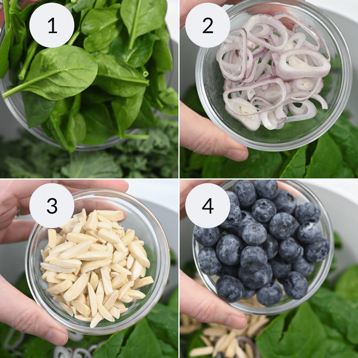 Four pictures demonstrating how to prepare the meal.