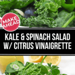 Kale and spinach salad with citrus vinaigrette.