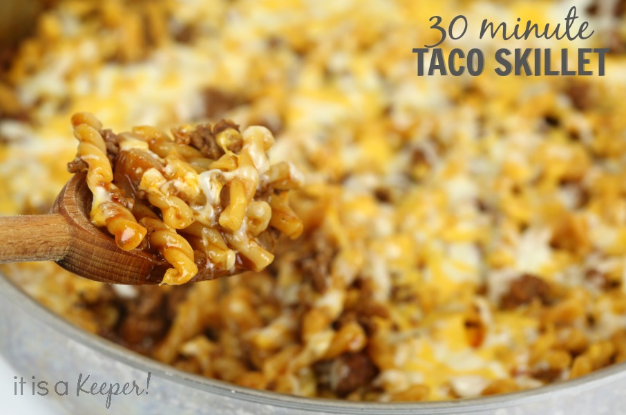 Dinner Recipes Quick Easy 30 Minute One Pot Taco Skillet - It Is a Keeper