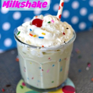Birthday Cake Milkshake: Two delicious treats combined into one thick, creamy shake