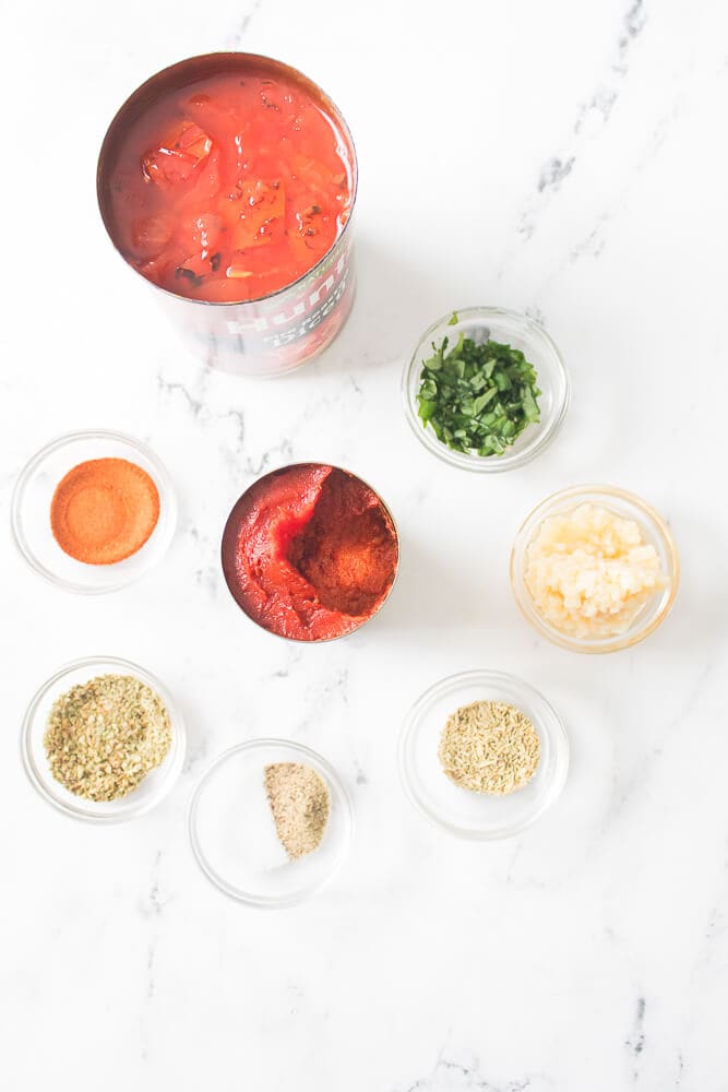 Ingredients to make the sauce.