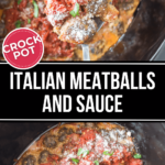 Delicious Italian meatballs simmered in a crock pot with flavorful sauce.