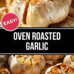 A close up of oven roasted garlic.