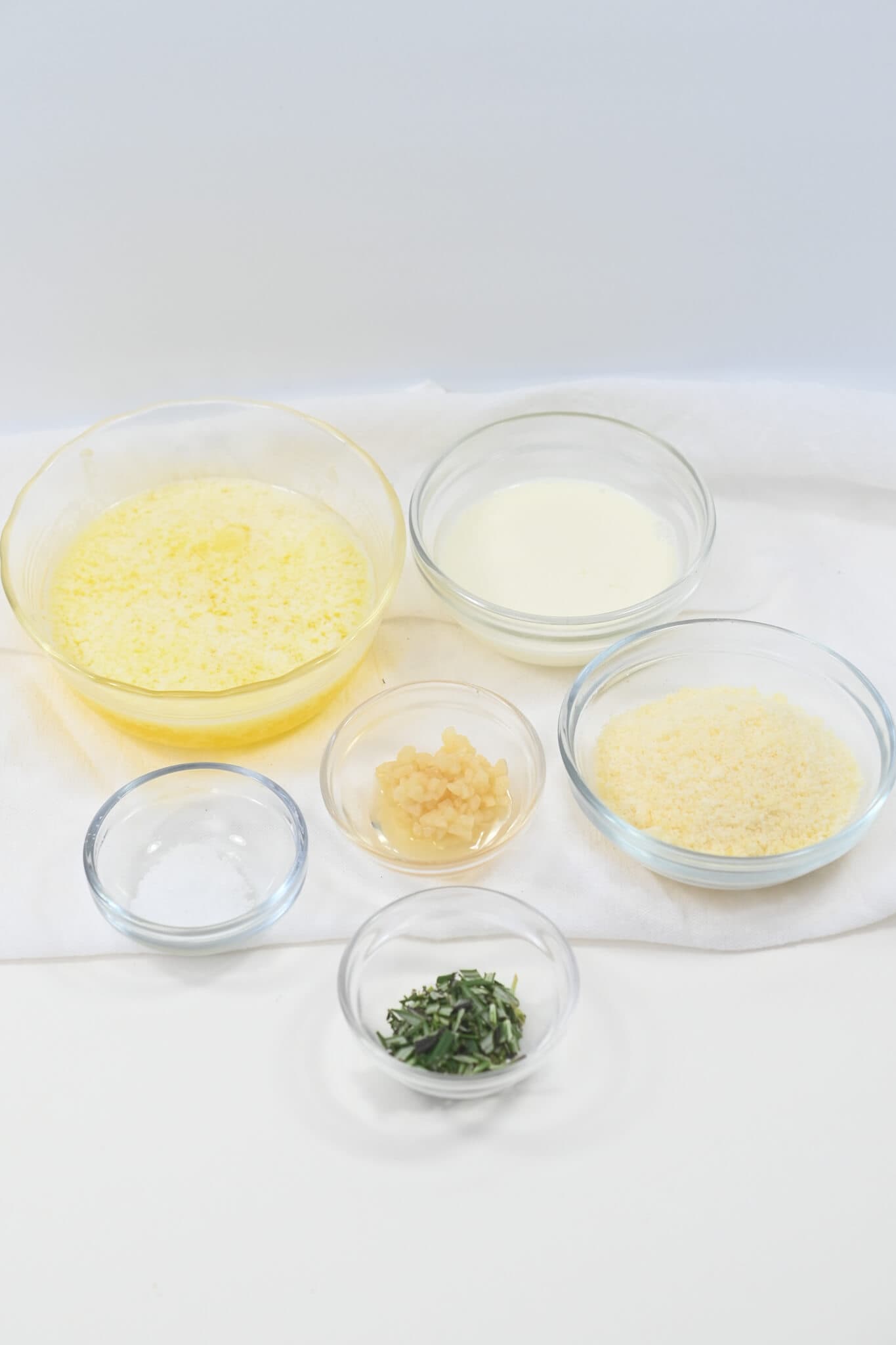 Potatoes, butter, flour and herbs.