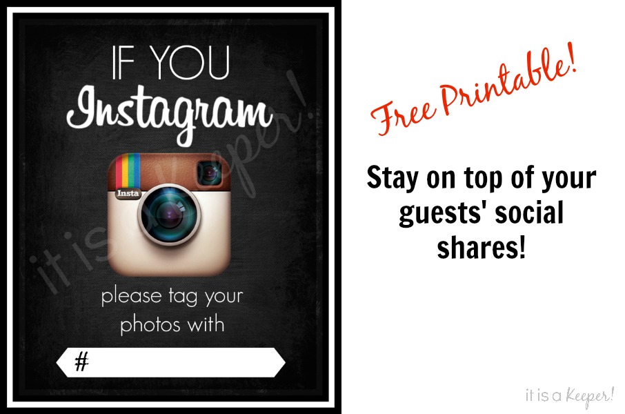 Instagram Party Sign Free Printable - It Is a Keeper