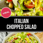 Freshly prepared Italian chopped salad on a plate.