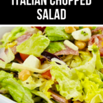A bowl of Italian chopped salad on display.