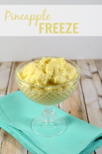 This Easy Pineapple Freeze is an easy frozen treat that the kids can help make. And, it's ready in about 5 minutes!