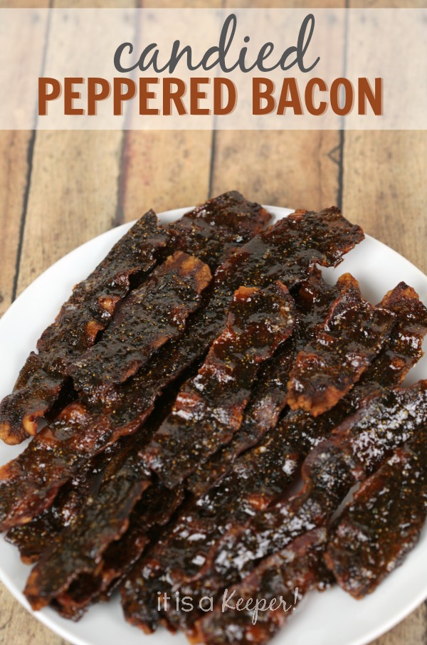 This sweet and spicy Candied Peppered Bacon recipe is insanely addictive! 