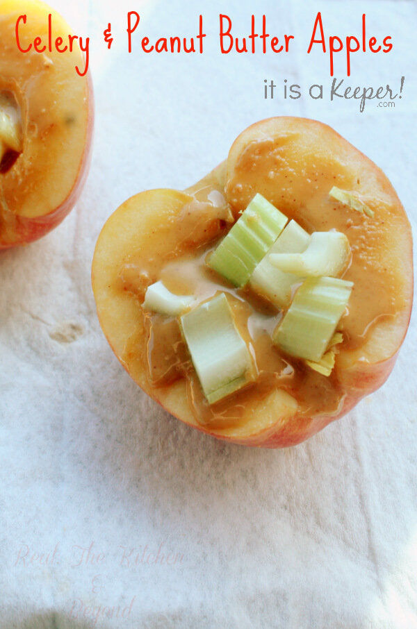 Celery and Peanut Butter Apples - HERO - It is A Keeper