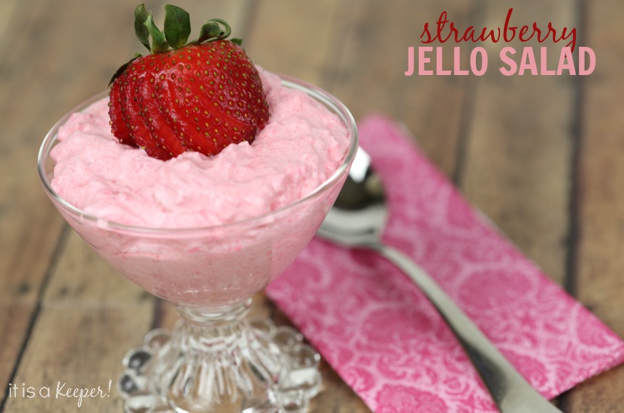This easy Jello Salad recipe is light and refreshing.  It's a quick and light recipe when you need to satisfy your sweet tooth.  Plus, there are only 4 ingredients! 