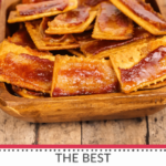 A savory bowl of bacon crackers.
