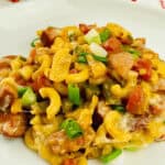 A plate of kielbasa pasta skillet.