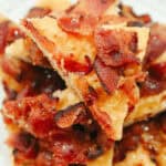 A plate with maple bacon crack on it.